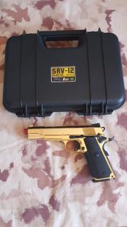 SRC 1911 Type SRV-12 GBB Gas Blow Back Full Metal Gold Limited Edition by SRC